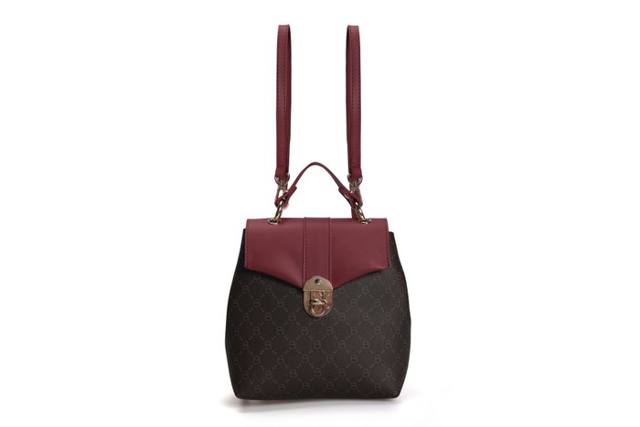Lucky Bees Mochila 1214 v2 - Marrón, Rojo Claret